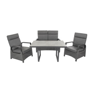 Bellavista »Orlando« Gartenmöbel Set, grau, Aluminium, für 4 Personen