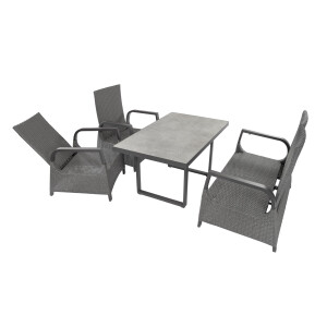 Bellavista »Orlando« Gartenmöbel Set, grau, Aluminium, für 4 Personen
