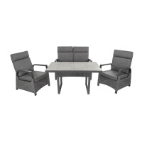 Bellavista »Orlando« Gartenmöbel Set, grau, Aluminium, für 4 Personen