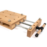 rikta Tragbare Hobelbank mit Schraubstock – Buchenholz, 47 × 29 × 7 cm, ca. 5 kg
