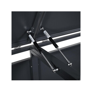 Mülltonnenbox für 2 Tonnen, 132 × 80 × 116 cm, Stahl anthrazit, Gasdruckfeder-Deckel