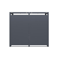 Mülltonnenbox für 2 Tonnen, 132 × 80 × 116 cm, Stahl anthrazit, Gasdruckfeder-Deckel