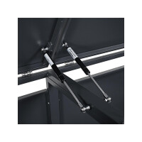 Mülltonnenbox für 2 Tonnen, 132 × 80 × 116 cm, Stahl anthrazit, Gasdruckfeder-Deckel