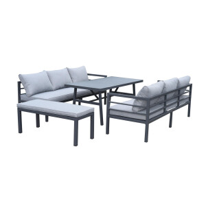 Bellavista »Maia« Gartenlounge, grau, Aluminium, für 8 Personen