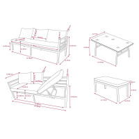 Bellavista »Maia« Gartenlounge, grau, Aluminium, für 8 Personen