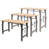 rikta höhenverstellbare Werkbank & Arbeitstisch – 135 × 60 cm, 3 Höhen, 200 kg Traglast