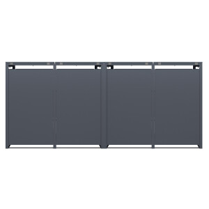 Mülltonnenbox für 4 Tonnen, 264 × 80 × 116 cm, Stahl verzinkt pulverbeschichtet, Anthrazit