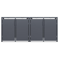 Mülltonnenbox für 4 Tonnen, 264 × 80 × 116 cm, Stahl verzinkt pulverbeschichtet, Anthrazit