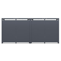 Mülltonnenbox für 4 Tonnen, 264 × 80 × 116 cm, Stahl verzinkt pulverbeschichtet, Anthrazit