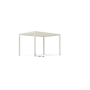 Pergola Mirador Deluxe e-Motion+ 3 × 4 m – Elektrisches Lamellendach, RGB-LED, App-Steuerung, hellgrau