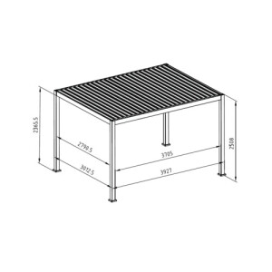 Pergola Mirador Deluxe e-Motion+ 3 × 4 m – Elektrisches Lamellendach, RGB-LED, App-Steuerung, hellgrau