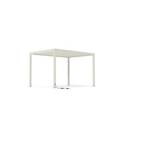 Pergola Mirador Deluxe e-Motion+ 3 × 4 m – Elektrisches Lamellendach, RGB-LED, App-Steuerung, hellgrau
