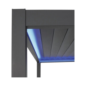 Pergola Mirador Deluxe e-Motion+ 3,6 x 4 m – Elektrisches Lamellendach, RGB-LED, App-Steuerung, anthrazit