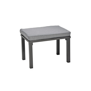 Rialto Dining Lounge 6-teilig – Aluminium anthrazit, Holzoptik, Polster hellgrau
