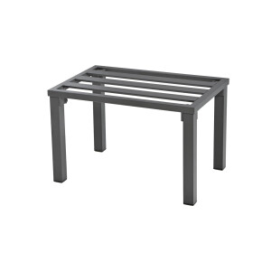 Rialto Dining Lounge 6-teilig – Aluminium anthrazit, Holzoptik, Polster hellgrau