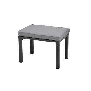 Rialto Dining Lounge 6-teilig – Aluminium anthrazit, Holzoptik, Polster hellgrau