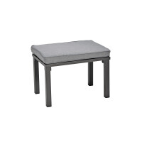 Rialto Dining Lounge 6-teilig – Aluminium anthrazit, Holzoptik, Polster hellgrau