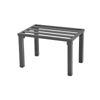 Rialto Dining Lounge 6-teilig – Aluminium anthrazit, Holzoptik, Polster hellgrau