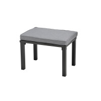 Rialto Dining Lounge 6-teilig – Aluminium anthrazit, Holzoptik, Polster hellgrau
