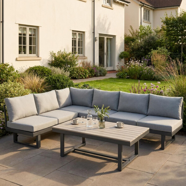 Bellavista »Largo« Gartenlounge Set, grau, Aluminium, für 6 Personen