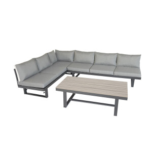 Bellavista »Largo« Gartenlounge Set, grau, Aluminium, für 6 Personen