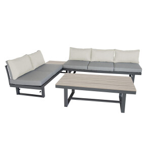 Bellavista »Largo« Gartenlounge Set, grau, Aluminium, für 6 Personen