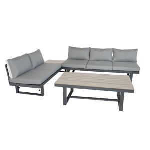 Bellavista »Largo« Gartenlounge Set, grau, Aluminium, für 6 Personen