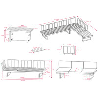 Bellavista »Largo« Gartenlounge Set, grau, Aluminium, für 6 Personen