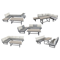 Bellavista »Largo« Gartenlounge Set, grau, Aluminium, für 6 Personen