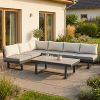 Bellavista »Largo« Gartenlounge Set, grau, Aluminium, für 6 Personen