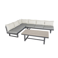 Bellavista »Largo« Gartenlounge Set, grau, Aluminium, für 6 Personen