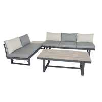 Bellavista »Largo« Gartenlounge Set, grau, Aluminium, für 6 Personen