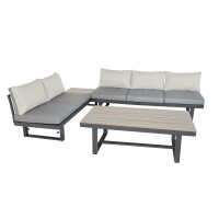 Bellavista »Largo« Gartenlounge Set, grau, Aluminium, für 6 Personen