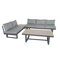 Bellavista »Largo« Gartenlounge Set, grau, Aluminium, für 6 Personen