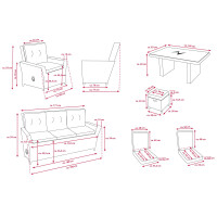 Bellavista »Asti« Dininglounge Set, braun, Polyrattan, für 7 Personen