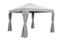 Aluminium-Stahl Pavillon 3x3m Deluxe grau inkl. Moskitonetz von bellavista - Home & Garden