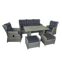 Bellavista »Canelli« Dininglounge Set, braun, Polyrattan, für 7 Personen