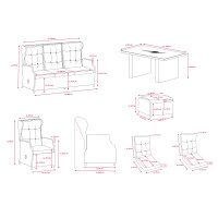 Bellavista »Canelli« Dininglounge Set, braun, Polyrattan, für 7 Personen