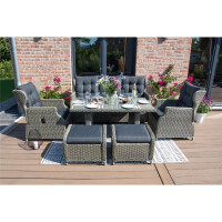 Bellavista »Canelli« Dininglounge Set, braun, Polyrattan, für 7 Personen