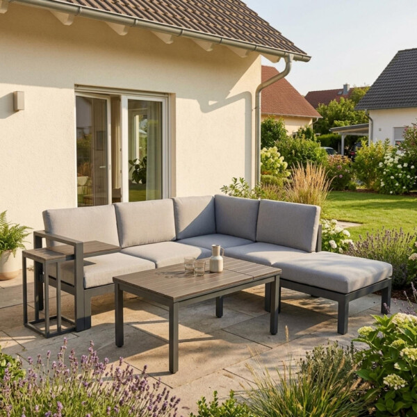 Bellavista »Braga« Gartenlounge Set, grau, Aluminium, für 5 Personen