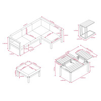 Bellavista »Braga« Gartenlounge Set, grau, Aluminium, für 5 Personen