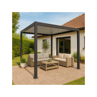 »Mirador 3x3 Classic« Lamellendach Pergola Pavillon, anthrazit, Aluminium