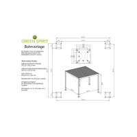 »Mirador 3x3 Classic« Lamellendach Pergola Pavillon, anthrazit, Aluminium