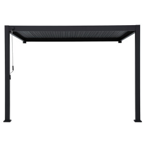 »Mirador 3 x 4 m Classic« Wandmontage Lamellendach Pergola, anthrazit, Aluminium