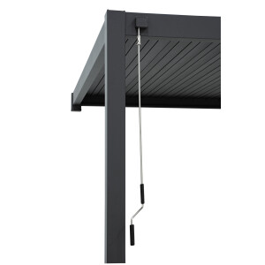 »Mirador 3 x 4 m Classic« Wandmontage Lamellendach Pergola, anthrazit, Aluminium
