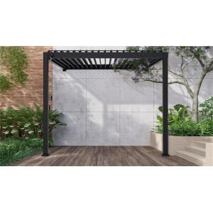 »Mirador 3 x 4 m Classic« Wandmontage Lamellendach Pergola, anthrazit, Aluminium