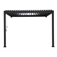 »Mirador 3 x 4 m Classic« Wandmontage Lamellendach Pergola, anthrazit, Aluminium
