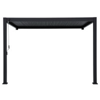 »Mirador 3 x 4 m Classic« Wandmontage Lamellendach Pergola, anthrazit, Aluminium