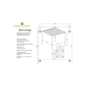»Mirador 3 x 3 m Basic« Lamellendach Pergola Pavillon, anthrazit, Aluminium