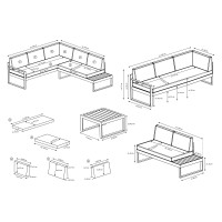Bellavista »Lima« Gartenlounge, weiß, Aluminium, für 5 Personen